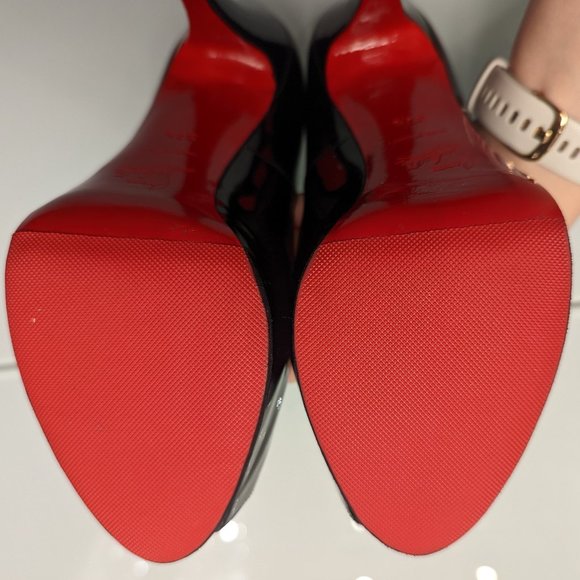 Christian Louboutin - Very Prive Black Patent Leather Heels in 37.5 120mm (EUC) - Picture 10 of 11